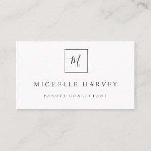 Minimalistische Monogram Modern Simple Business Ca Visitenkarte