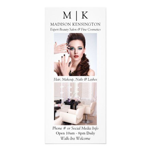 Minimalistische Monogram oder Add-Logo-Business 2- Werbekarte (Vorne)