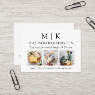 Minimalistische Monogram oder Add-Logo-Business 3- Visitenkarte