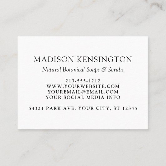 Minimalistische Monogram oder Add-Logo-Business 3- Visitenkarte (Rückseite)