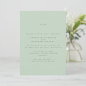 Minimalistische Monogram Pastel Mint Pistachio Wed Einladung (Stehend Vorderseite)