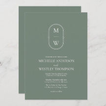 Minimalistische Monogram Sage Green Wedding