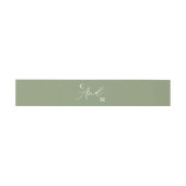 Minimalistische Monogram Sage Green Wedding Einladungsbanderole (Flach)