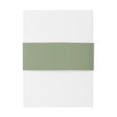 Minimalistische Monogram Sage Green Wedding Einladungsbanderole (Rückseitenbeispiel)