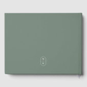 Minimalistische Monogram Sage Green Wedding Gästebuch (Rückseite)