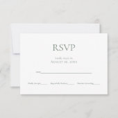 Minimalistische Monogram Sage Green Wedding RSVP C (Vorderseite)