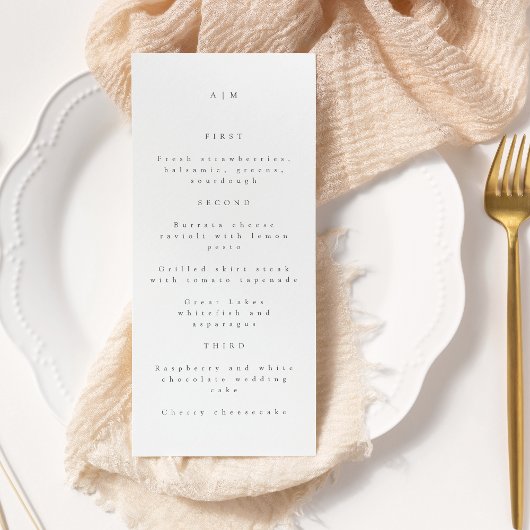 Minimalistische Monogram Traditionelle Typografie  Menükarte