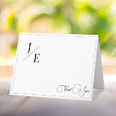 Minimalistische Monogram Wedding Danke | Weiß