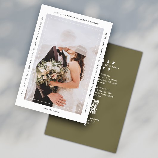 Minimalistische Monogram Wedding Dark Taupe Modern Save The Date