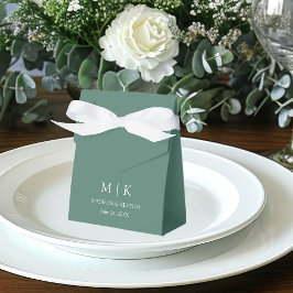 Minimalistische Monogram Wedding Eukalyptus Green Geschenkschachtel