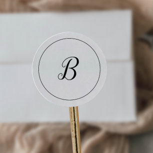 Minimalistische Monogram Wedding Umschlag Aufklebe Runder Aufkleber