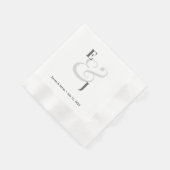 Minimalistische Monogramm | Ampersand Hochzeitscoc Serviette (Ecke)