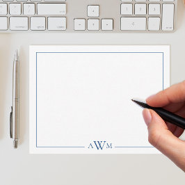 Minimalistische Monogramm-Bänder mit drei Buchstab Mitteilungskarte