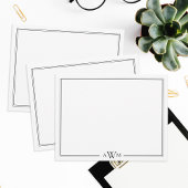 Minimalistische Monogramm-Bänder mit drei Buchstab Mitteilungskarte