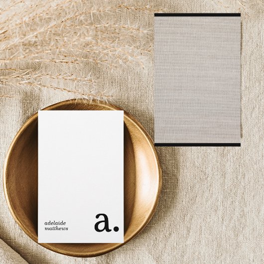 Minimalistische Monogramm Beige Imitate Linen Anfa Briefpapier