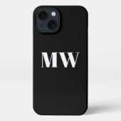 Minimalistische Monogramm benutzerdefinierte Initi iPhone Hülle (Rückseite)