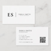 Minimalistische Monogramm Beruflich Visitenkarte (Vorne/Hinten)