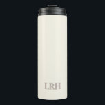 Minimalistische Monogramm Bridesmaid Wasserflasche Thermosbecher<br><div class="desc">Behalt deine Brautjungfrauen stilvoll hydriert. Diese Elfenbeinflasche mit elegantem grauem Monogramm ist schlank,  haltbar und endlos wiederverwendbar - ein personalisiertes Geschenk,  das sie lange nach dem Bouquet Liebe geben werden.</div>