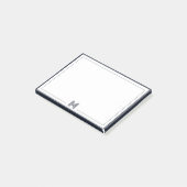 Minimalistische Monogramm-Doppelrand-Korrespondenz Post-it Klebezettel (angewinkelt)