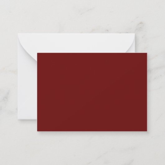 Minimalistische Monogramm-dünn und dick-maroon-Gre Mitteilungskarte (Rückseite)