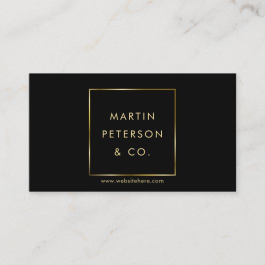 Minimalistische Monogramm | Goldplatzierter Rahmen Visitenkarte (Vorderseite)