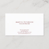 Minimalistische Monogramm | Goldrahmen auf elegant Visitenkarte (Rückseite)