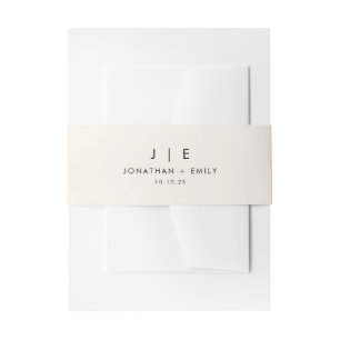 Minimalistische Monogramm-Hochzeit Einladungsbanderole