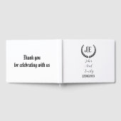 Minimalistische monogramm-Hochzeit in Schwarz-Weiß Gästebuch (Voll)