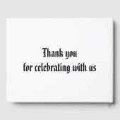 Minimalistische monogramm-Hochzeit in Schwarz-Weiß Gästebuch (Rückseite)