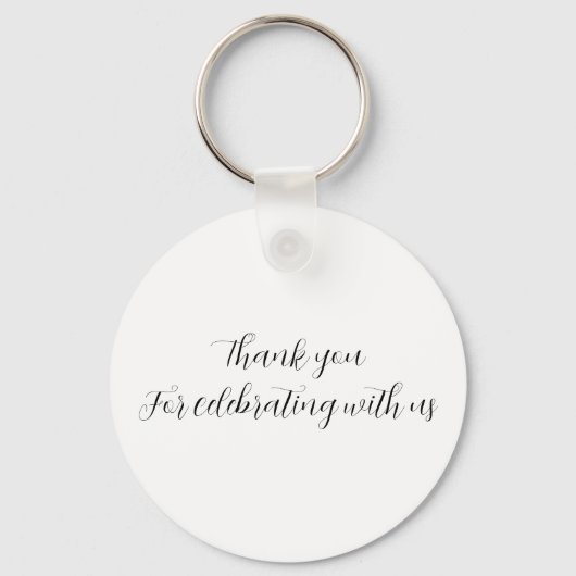 Minimalistische monogramm-Hochzeit in Schwarz-Weiß Schlüsselanhänger (Rückseite)