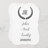 Minimalistische monogramm-Hochzeit Save The Date (Vorne/Hinten)