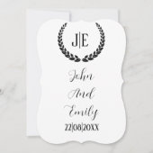 Minimalistische monogramm-Hochzeit Save The Date (Vorderseite)