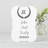Minimalistische monogramm-Hochzeit Save The Date (Stehend Vorderseite)