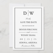Minimalistische Monogramm-Hochzeit Save The Date (Vorderseite)
