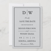 Minimalistische Monogramm-Hochzeit Save The Date (Vorderseite)