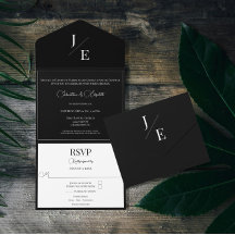 Minimalistische Monogramm-Hochzeit | Schwarz