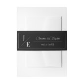 Minimalistische Monogramm-Hochzeit | Schwarz Einladungsbanderole (Vorderseite Beispiel)