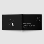 Minimalistische Monogramm-Hochzeit | Schwarz Gästebuch (Voll)