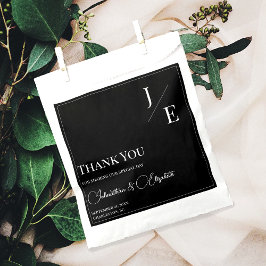 Minimalistische Monogramm-Hochzeit | Schwarz Geschenktütchen