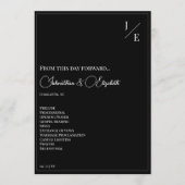 Minimalistische Monogramm-Hochzeit | Schwarz Programm (Vorderseite)