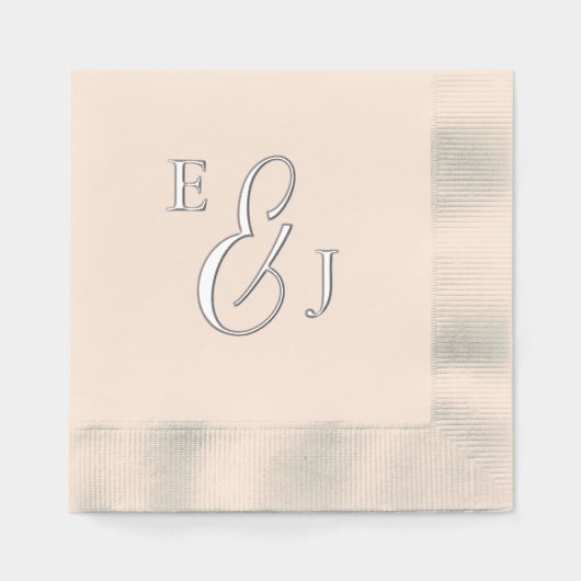 Minimalistische Monogramm-Hochzeit Servietten Mit Folie (Vorderseite)