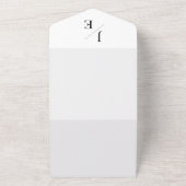 Minimalistische Monogramm-Hochzeit | Weiß All In One Einladung (Außenbereich)