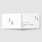 Minimalistische Monogramm-Hochzeit | Weiß Gästebuch (Voll)