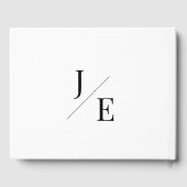 Minimalistische Monogramm-Hochzeit | Weiß Gästebuch (Rückseite)