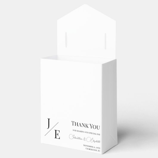 Minimalistische Monogramm-Hochzeit | Weiß Geschenkschachtel (Geöffnet)