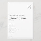 Minimalistische Monogramm-Hochzeit | Weiß Programm (Vorderseite)