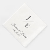 Minimalistische Monogramm-Hochzeit | Weiß Serviette (Ecke)