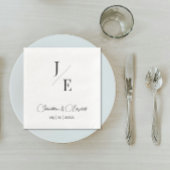 Minimalistische Monogramm-Hochzeit | Weiß Serviette
