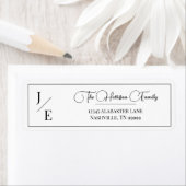 Minimalistische Monogramm-Hochzeitstil-Rücksendead (Insitu)