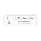 Minimalistische Monogramm-Hochzeitstil-Rücksendead (Vorne)